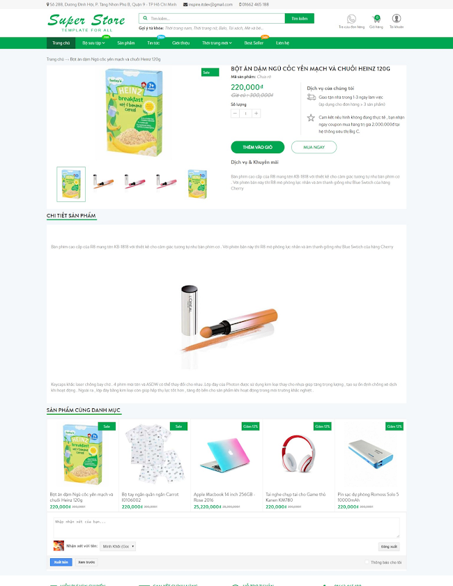Template blogspot bán hàng miễn phí Super Store